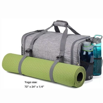 Borsa pieghevole su ordinazione della palestra di sport con il compartimento delle scarpe &amp; la borsa bagnata di yoga della borsa