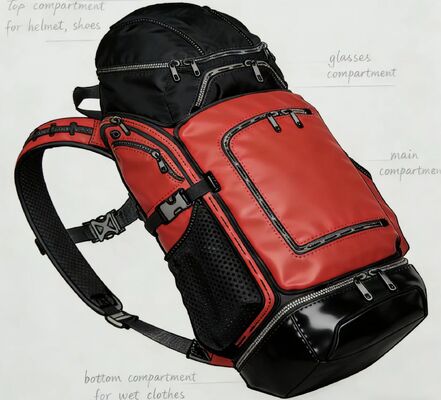 Borsa Sportiva da Esterno con Pannello Posteriore in Rete, Poliestere Impermeabile e Strisce Riflettenti per Palestra e Viaggio