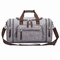 Grande borsa da viaggio vintage multiscomparto con tracolla manico grigio unisex