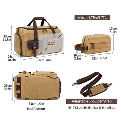Indumenti di grande capacità Bagagli da cucina Passeggiate di notte Palestra casual Weekender Sport Canvas Passeggiate da cucina