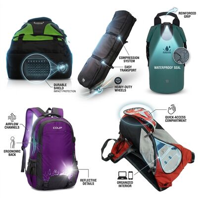 Zaino da trekking impermeabile da 40L con attacco per bastoncini da trekking, sistema di sospensione ergonomico, zaino da giorno per campeggio all'aperto